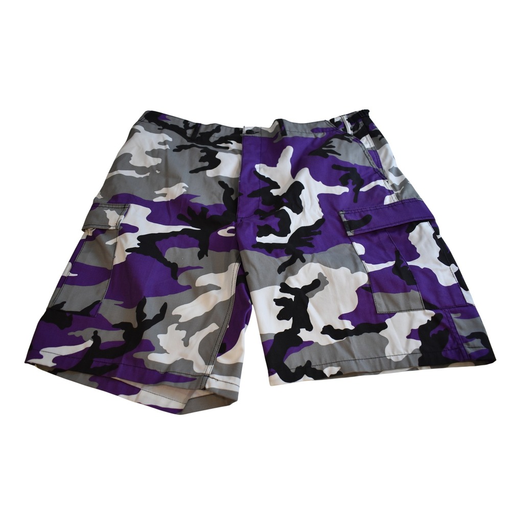 Rothco Cargo Shorts Mens XL Purple Camo Excellent BDU Ultra Force Military Style